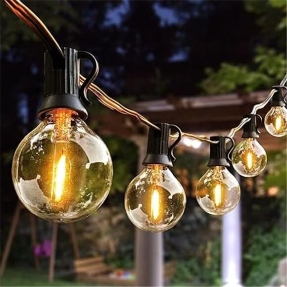 100ft Outdoor String Lights Waterproof/Connectable/Dimmable with 62 LED Bulbs - Picture 7 of 7